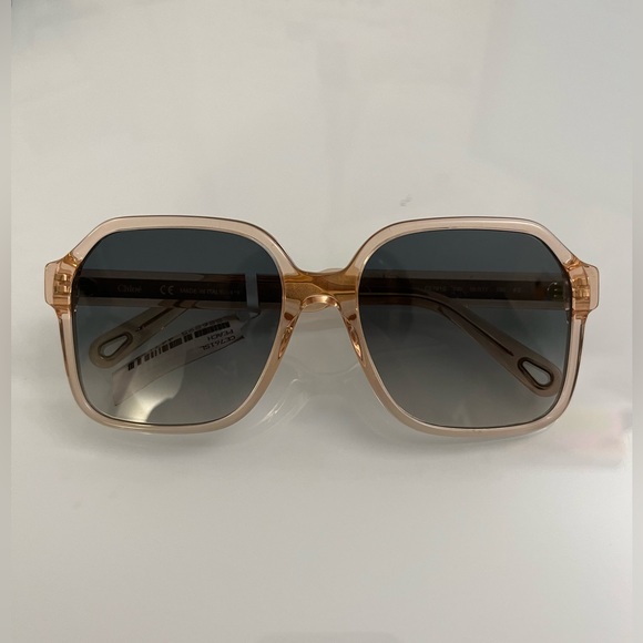 CHLOE WILLOW 56mm Oversized Square Sunglasses in Peach MSRP$420 Rare Find - Picture 12 of 12